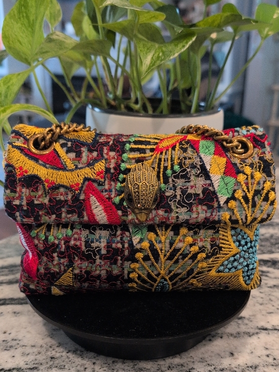 Kurt Geiger Handbags - Kurt Geiger Multicolor Embroidered Shoulder Bag with Gold Hardware EUC